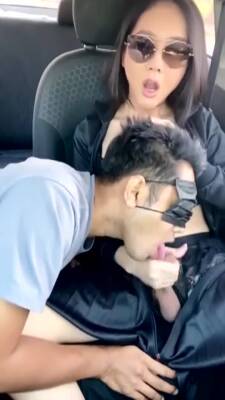 Hot Ladyboy Cum In Guys Mouth in Car - ashemaletube.com