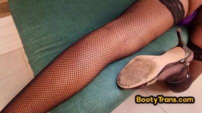 Tranny in fishnets fucked in asshole by nympho male - hotmovs.com